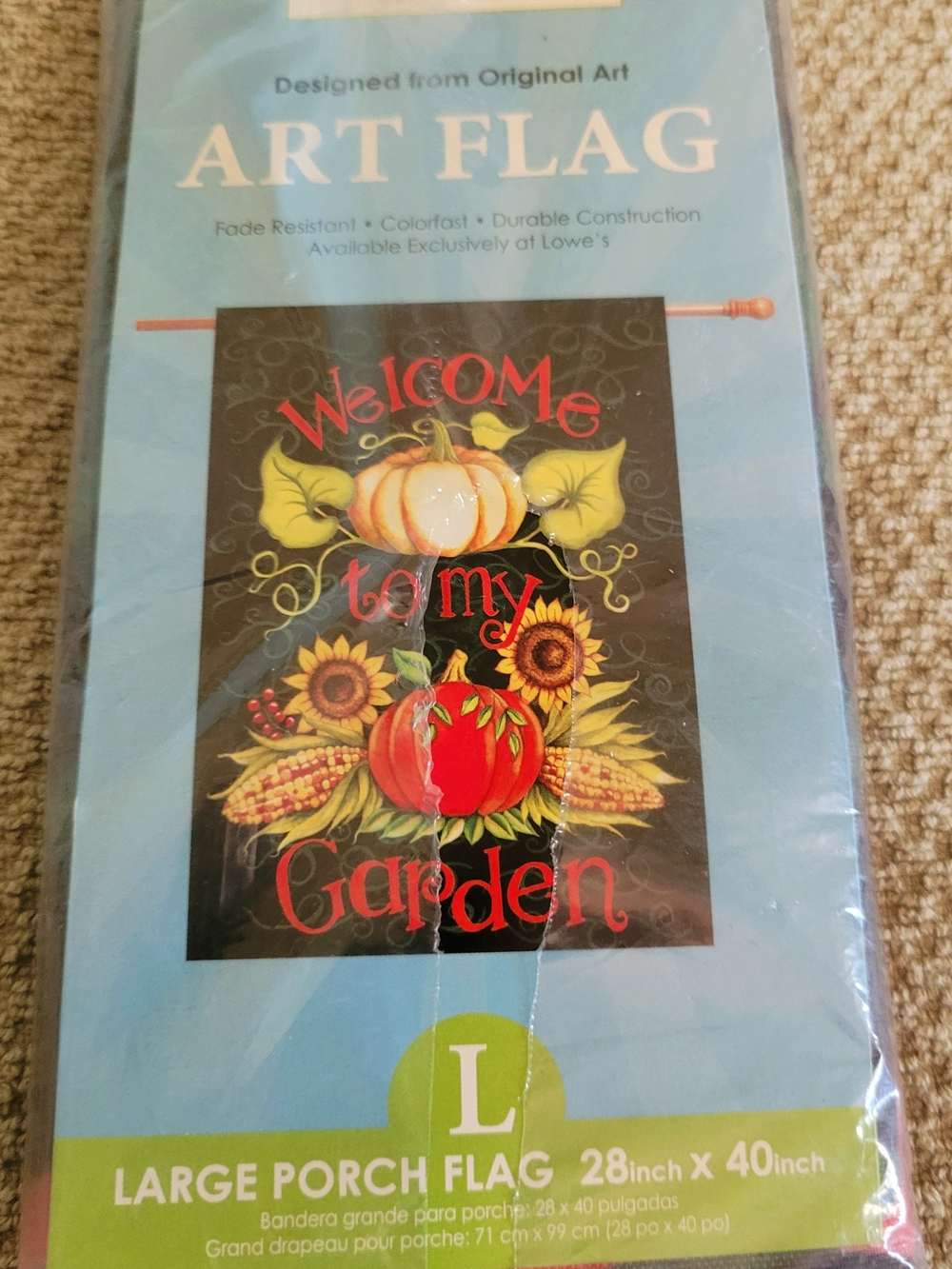 Welcome to My Garden Porch Fall Flag